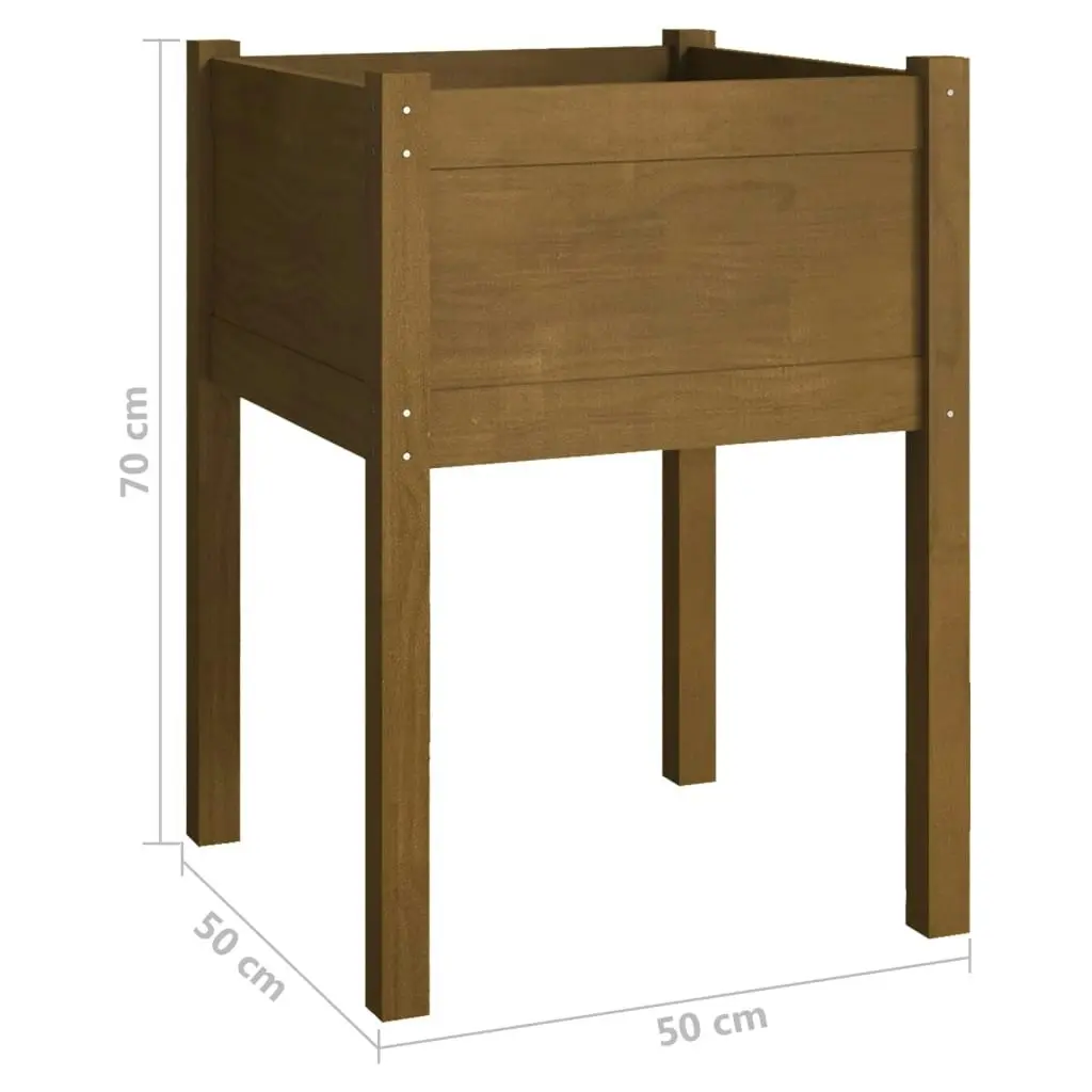 Garden Planter Honey Brown 50x50x70 cm Solid Pinewood 810805