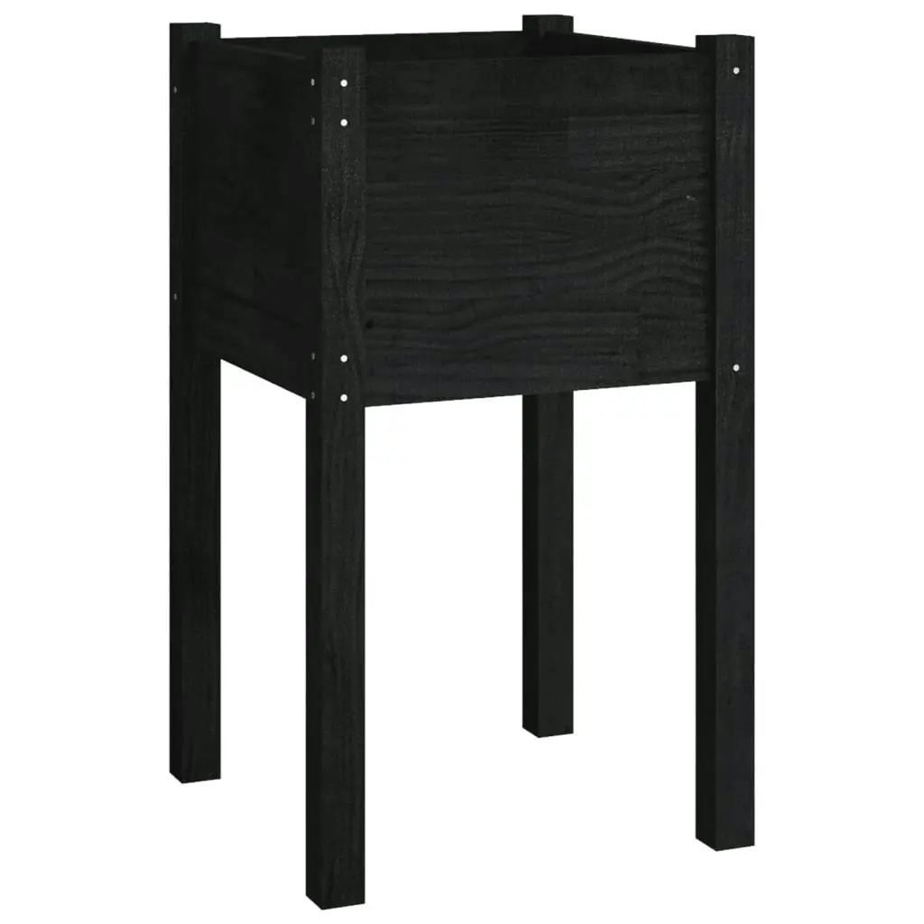 Garden Planters 2 pcs Black 40x40x70 cm Solid Pinewood 810798