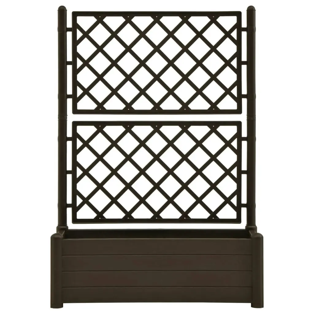 Garden Planter with Trellis 100x43x142 cm PP Mocha 313984