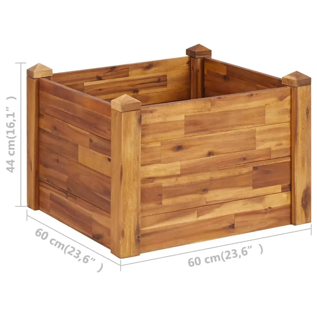 Garden Raised Bed 60x60x44 cm Solid Acacia Wood 46576