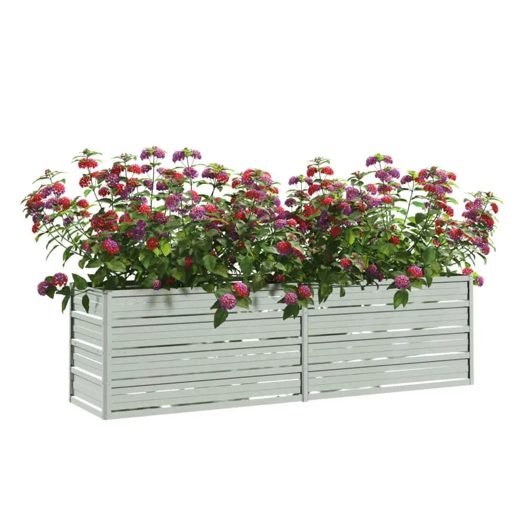 Garden Raised Bed 160x40x45 cm Galvanized Steel Silver 316895