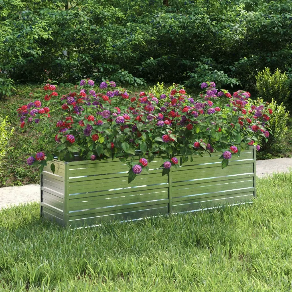 Garden Raised Bed 160x40x45 cm Galvanized Steel Silver 316895