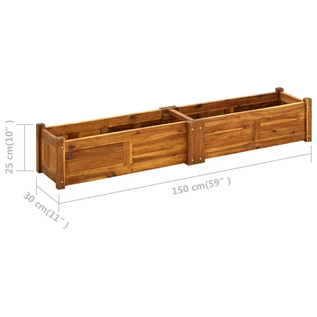 Garden Raised Bed Acacia Wood 150x30x25 cm 42567