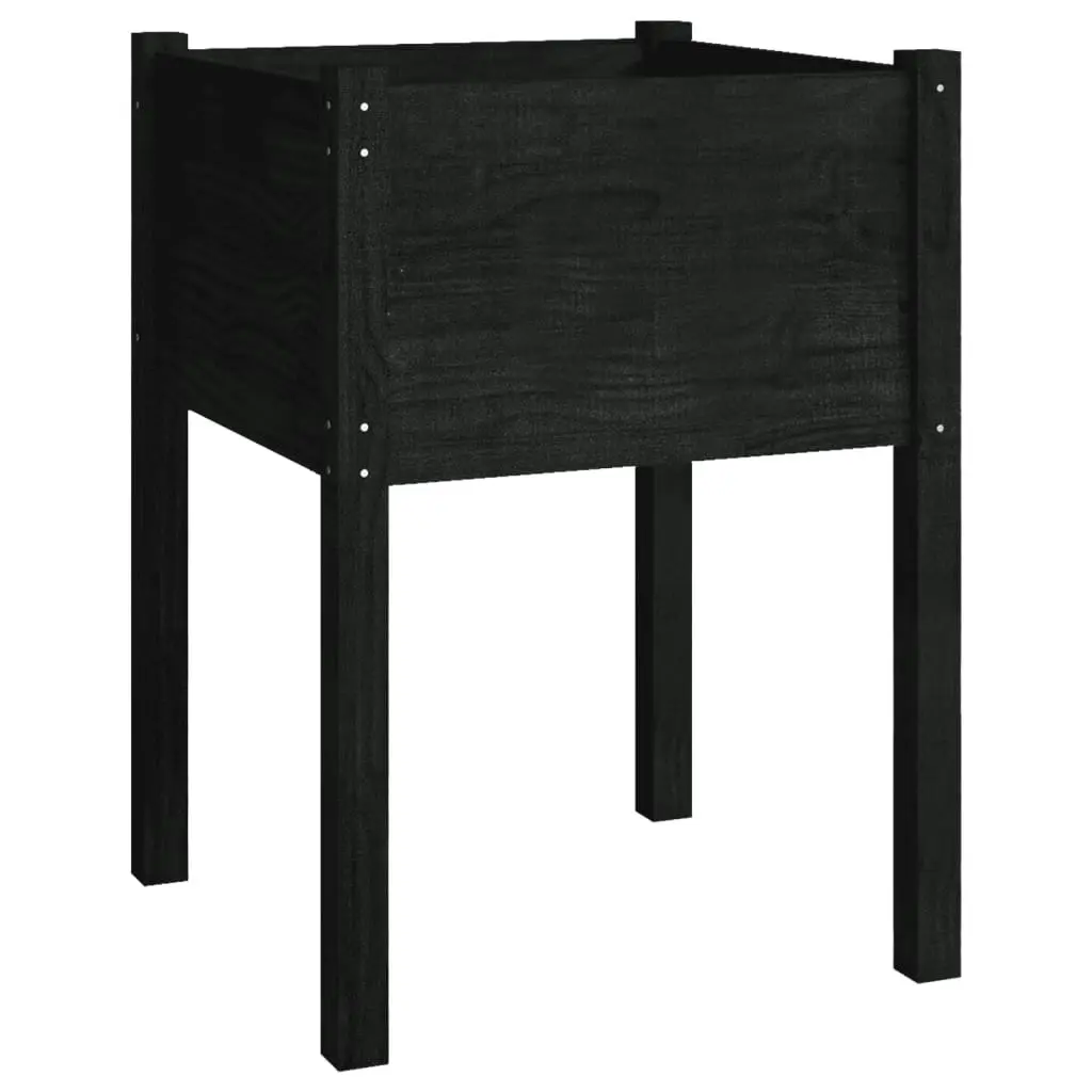 Garden Planters 2 pcs Black 50x50x70 cm Solid Pinewood 810808