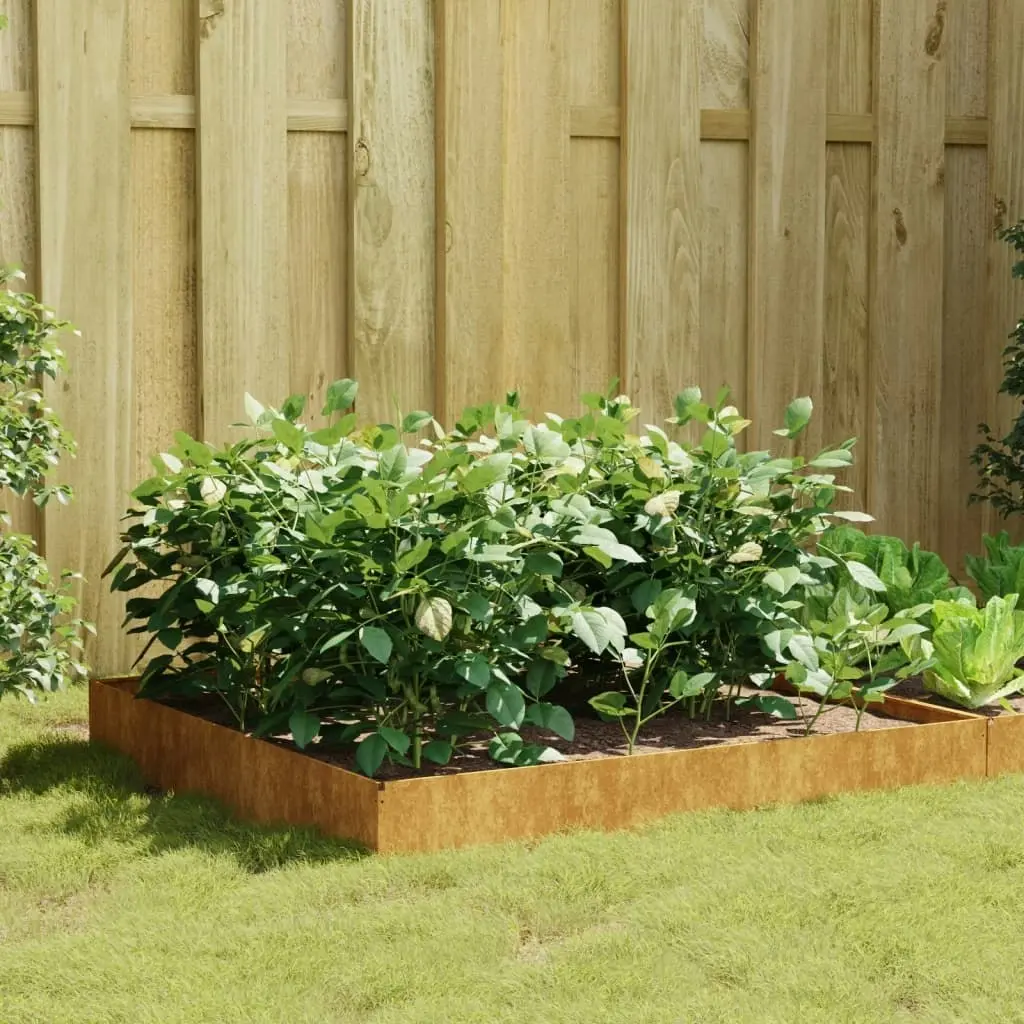 Garden Raised Bed 100x100x26 cm Corten Steel 824514