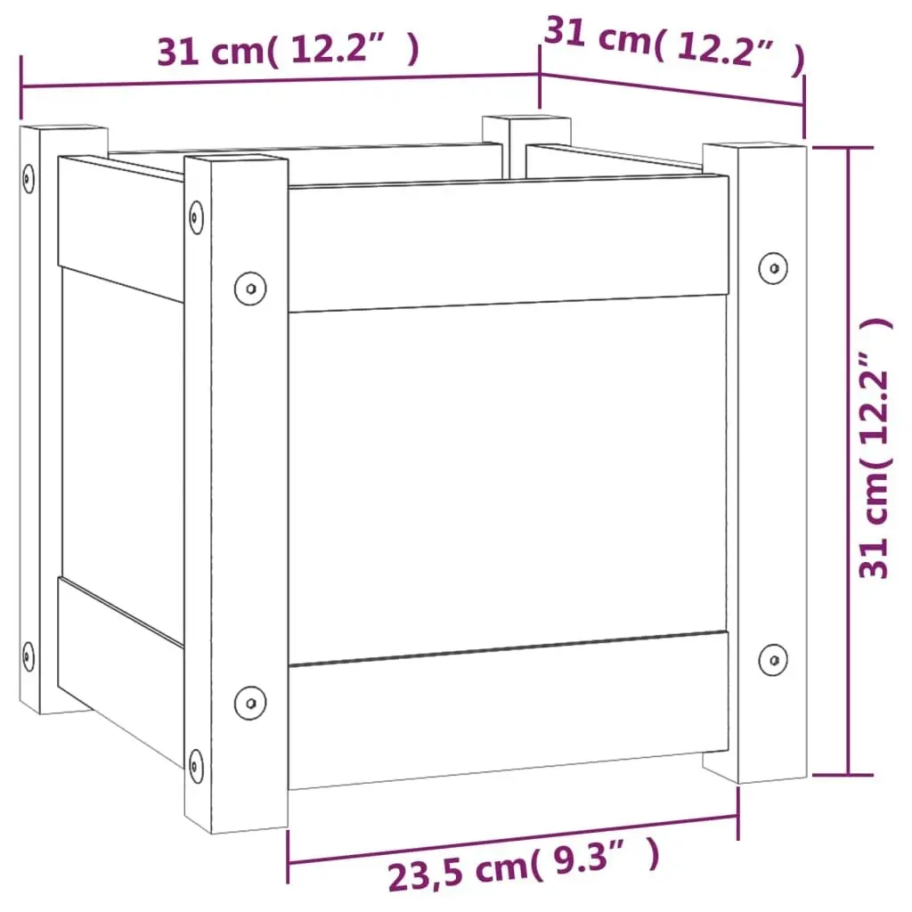 Garden Planter 31x31x31 cm Solid Pinewood 810522