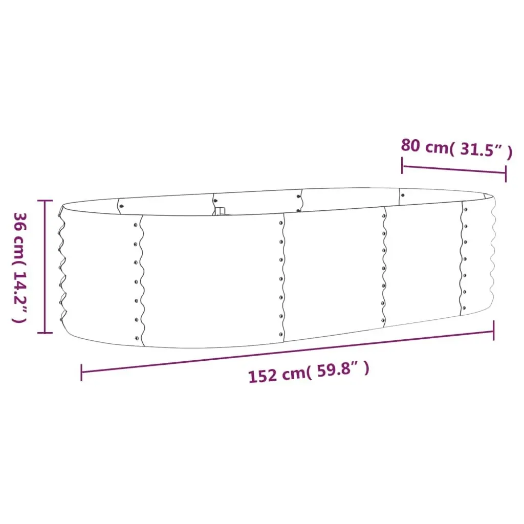 Garden Raised Bed Powder-Coated Steel 152x80x36 cm Anthracite 318916