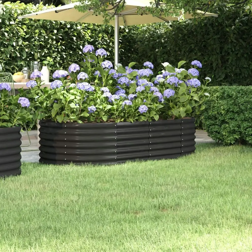 Garden Raised Bed Powder-Coated Steel 152x80x36 cm Anthracite 318916