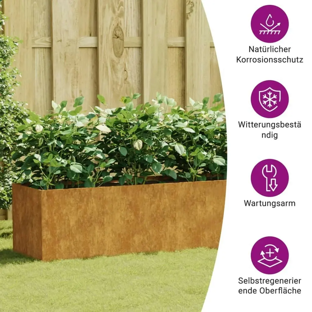 Garden Raised Bed 280x40x40 cm Corten Steel 824522