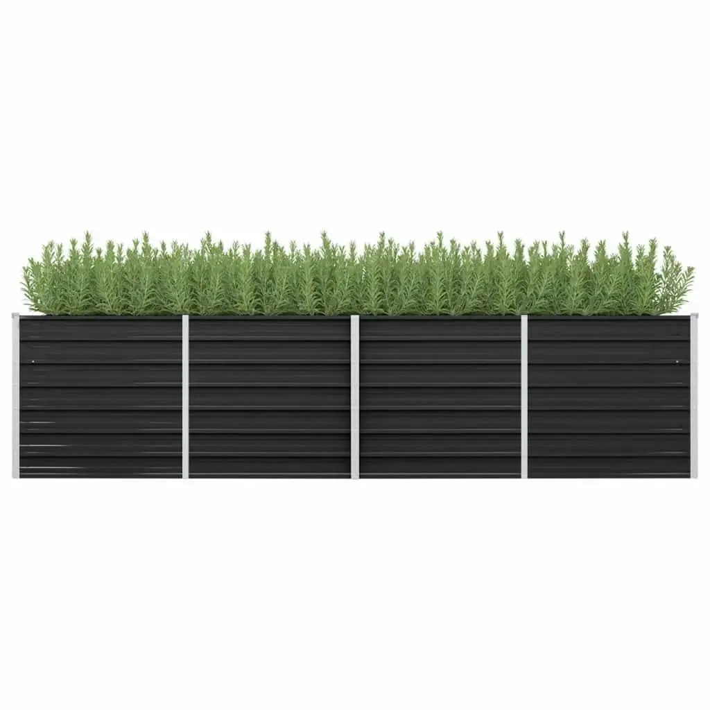 Garden Raised Bed Anthracite 320x80x77 cm Galvanised Steel 45728