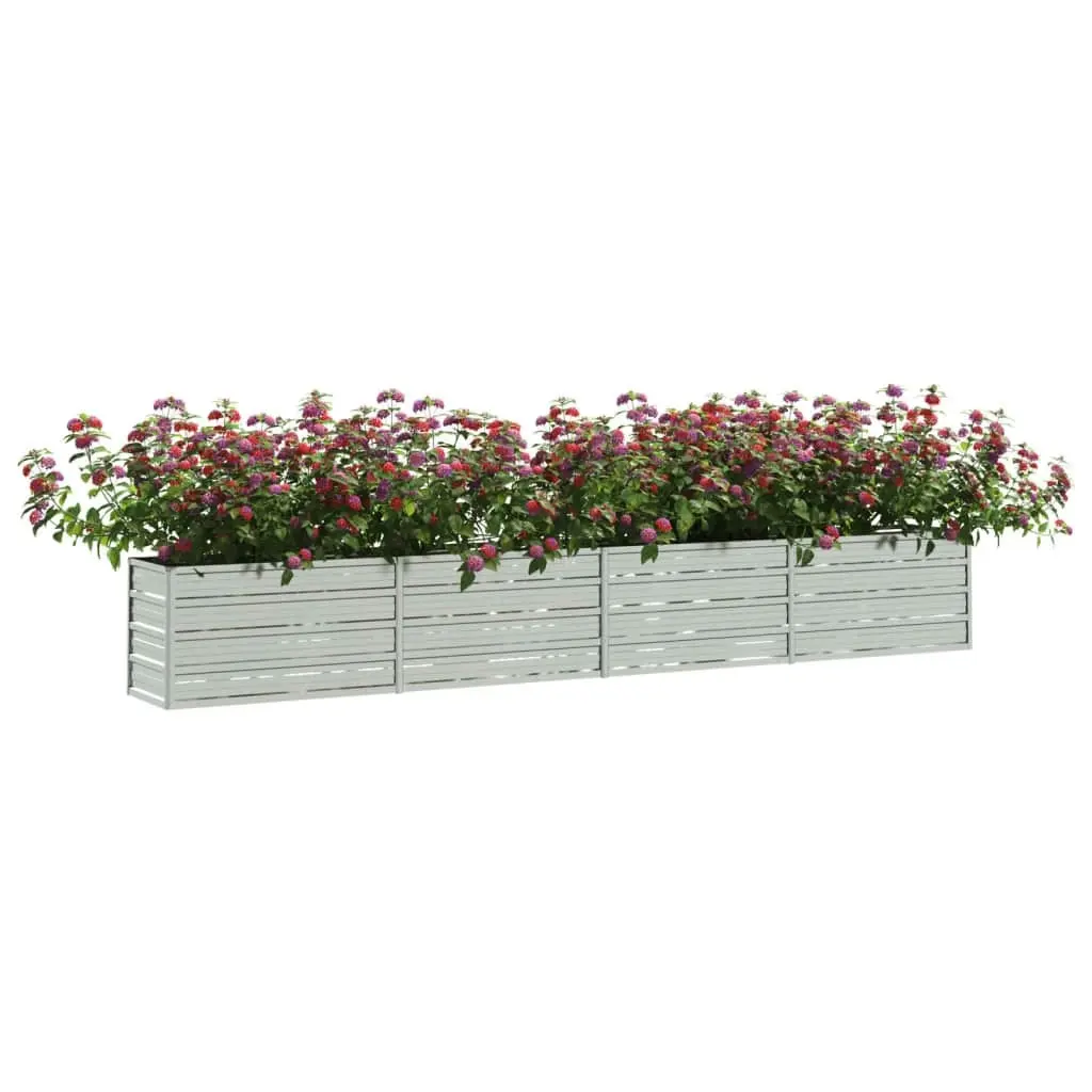 Garden Raised Bed 320x40x45 cm Galvanized Steel Silver 316893