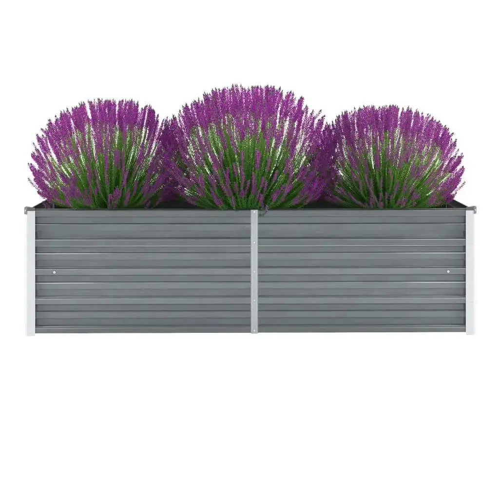 Garden Raised Bed Galvanised Steel 160x40x45 cm Grey 44850