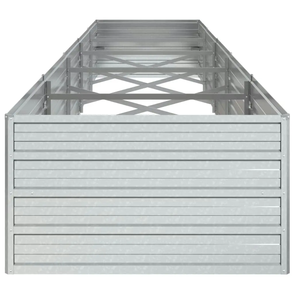 Garden Raised Bed 400x80x45 cm Galvanized Steel Silver 316899