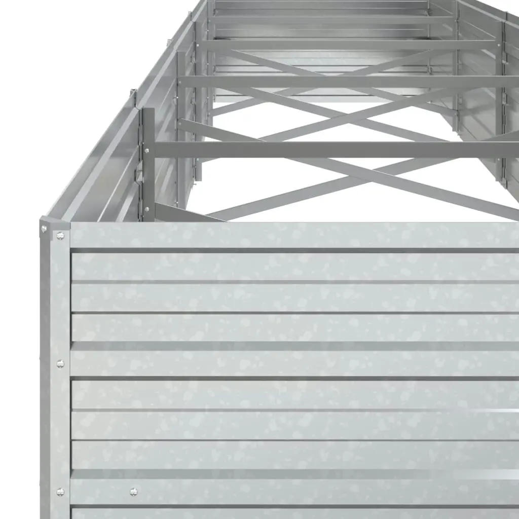 Garden Raised Bed 400x80x45 cm Galvanized Steel Silver 316899