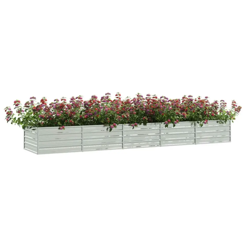 Garden Raised Bed 400x80x45 cm Galvanized Steel Silver 316899