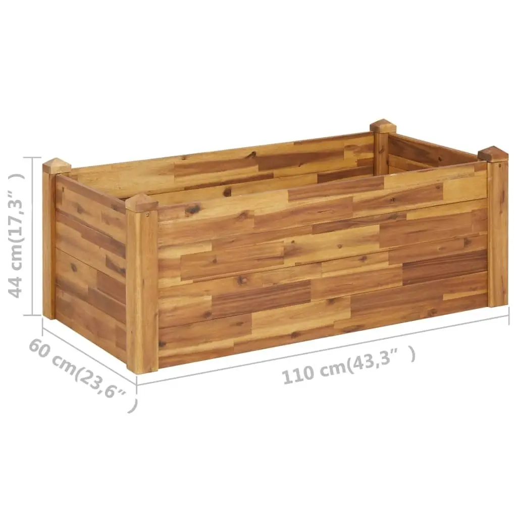 Garden Raised Bed 110x60x44 cm Solid Acacia Wood 46578