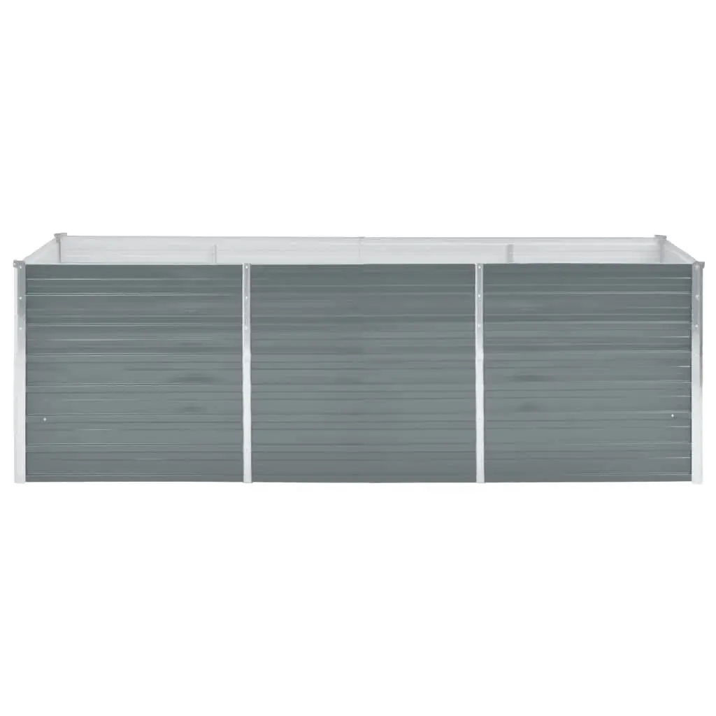 Garden Raised Bed Galvanised Steel 240x80x77 cm Grey 44840