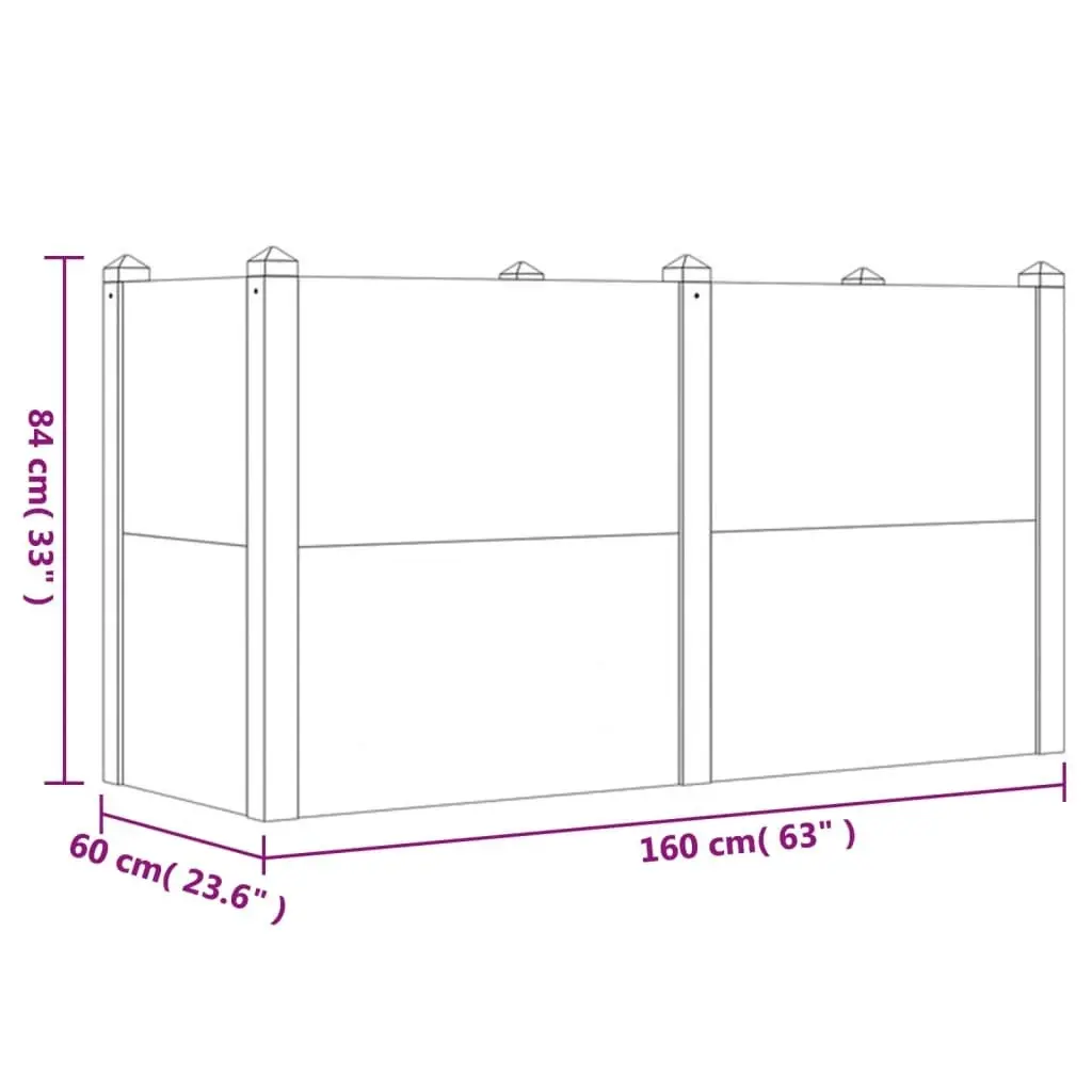 Garden Raised Bed 160x60x84 cm Solid Wood Acacia 363449