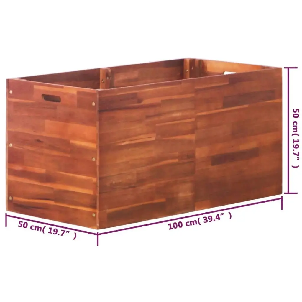 Garden Raised Bed Acacia Wood 100x50x50 cm 44032