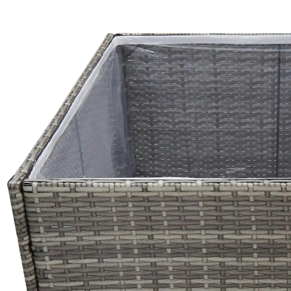 Garden Planter Grey 80x80x80 cm Poly Rattan 319177