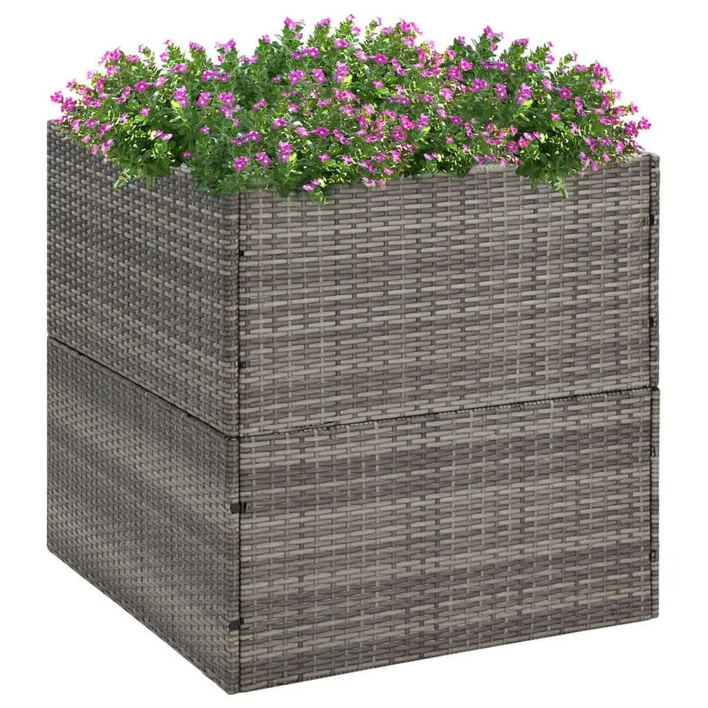 Garden Planter Grey 80x80x80 cm Poly Rattan 319177