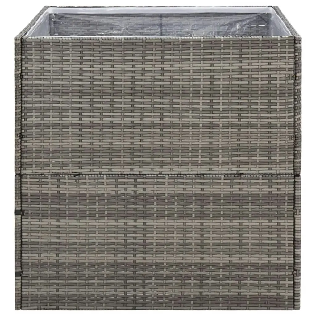 Garden Planter Grey 80x80x80 cm Poly Rattan 319177