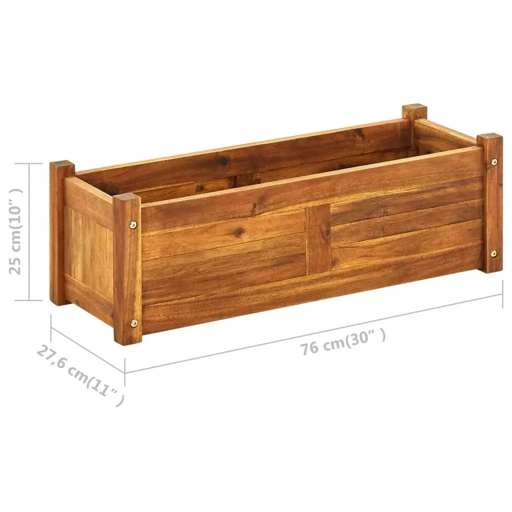 Garden Raised Bed Acacia Wood 76x27.6x25 cm 41771