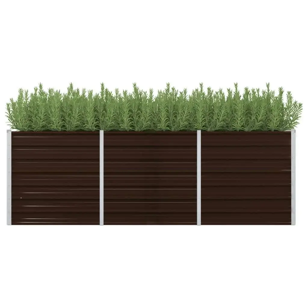 Garden Raised Bed Brown 240x80x77 cm Galvanised Steel 45713