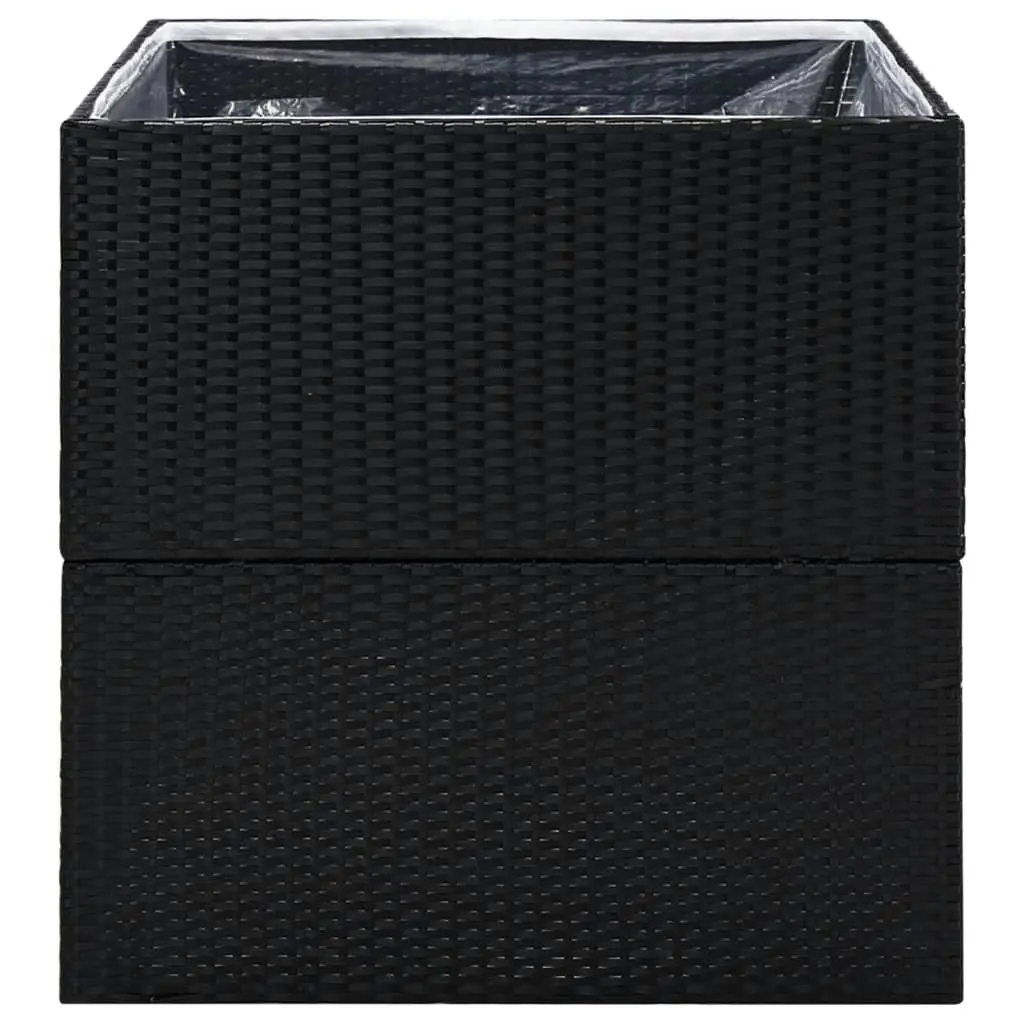 Garden Planter Black 80x80x80 cm Poly Rattan 319173