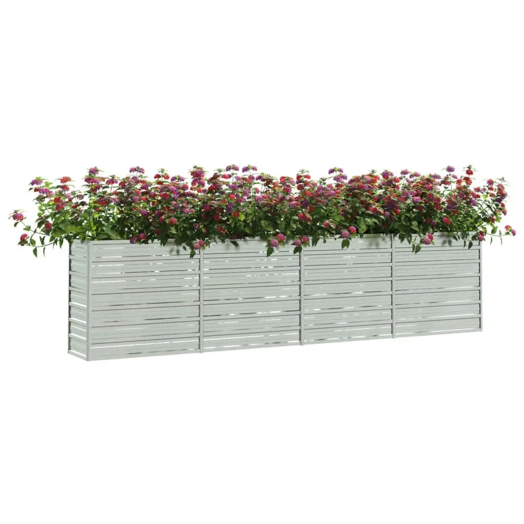 Garden Raised Bed 320x40x77 cm Galvanized Steel Silver 316891