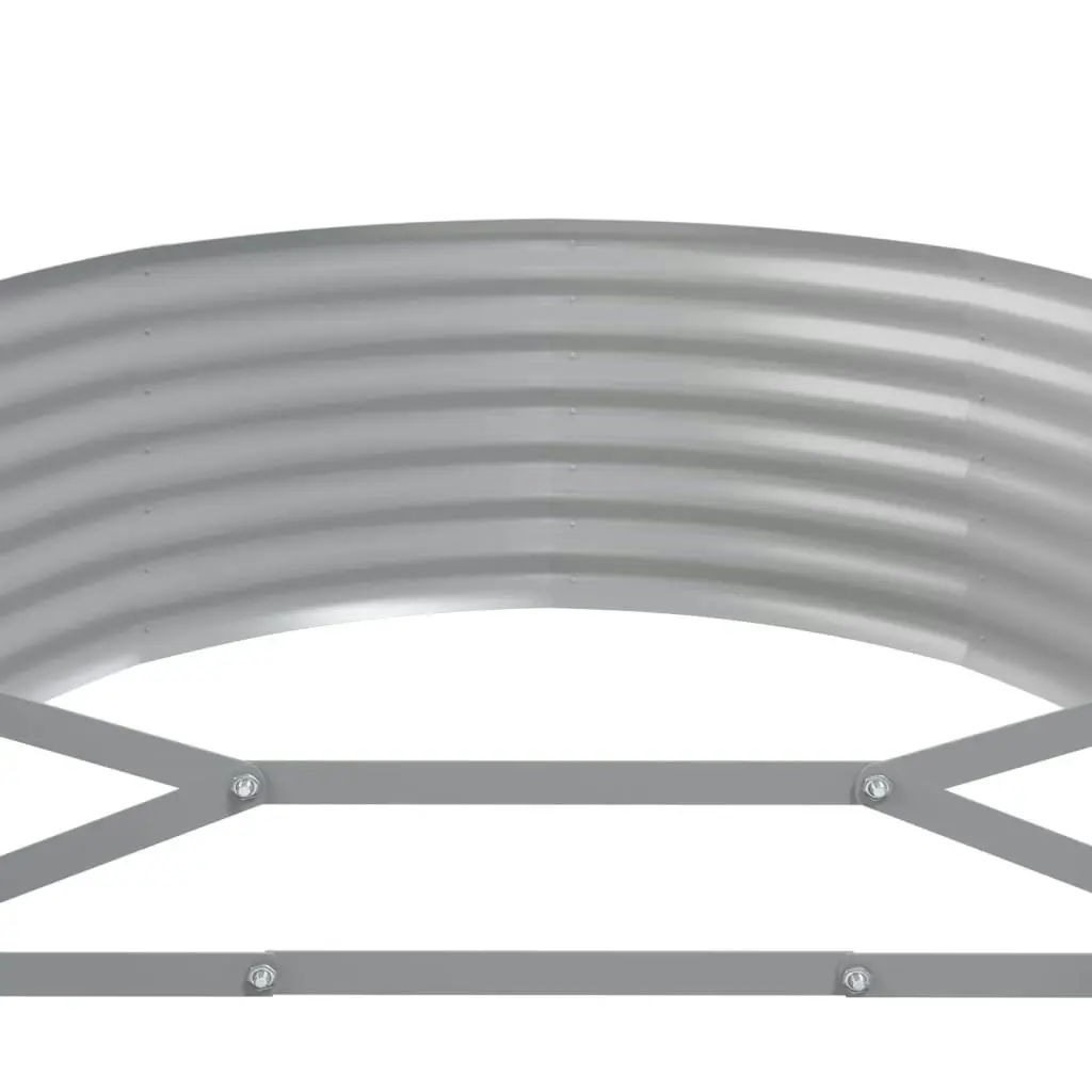 Garden Raised Bed Powder-Coated Steel 507x100x36 cm Grey 319009