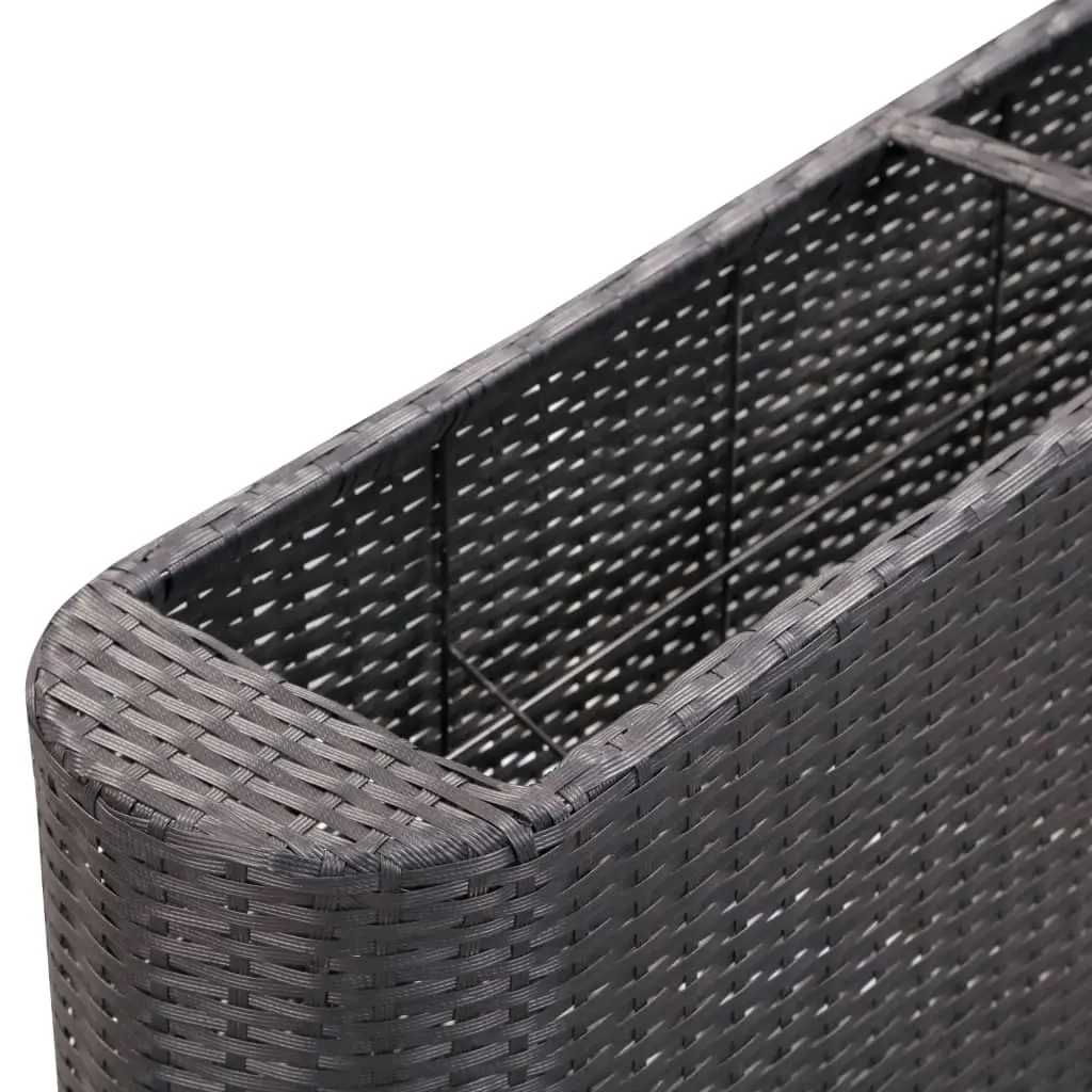 Garden Raised Bed 120x24x40 cm Poly Rattan Black 46952