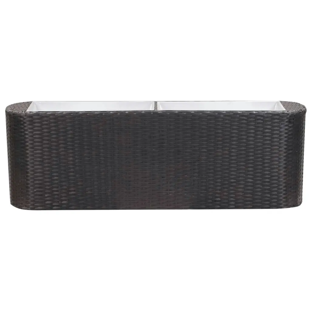 Garden Raised Bed 120x24x40 cm Poly Rattan Black 46952