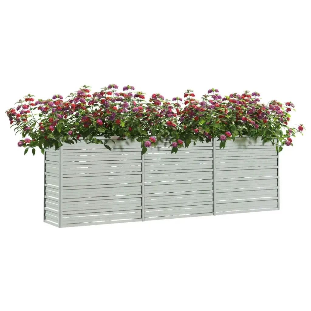 Garden Raised Bed 240x40x77 cm Galvanized Steel Silver 316887