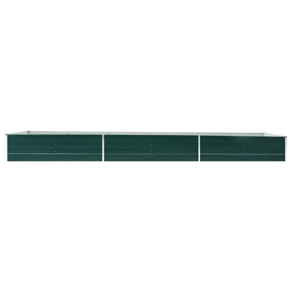 Garden Raised Bed Galvanised Steel 480x80x45 cm Green 47065