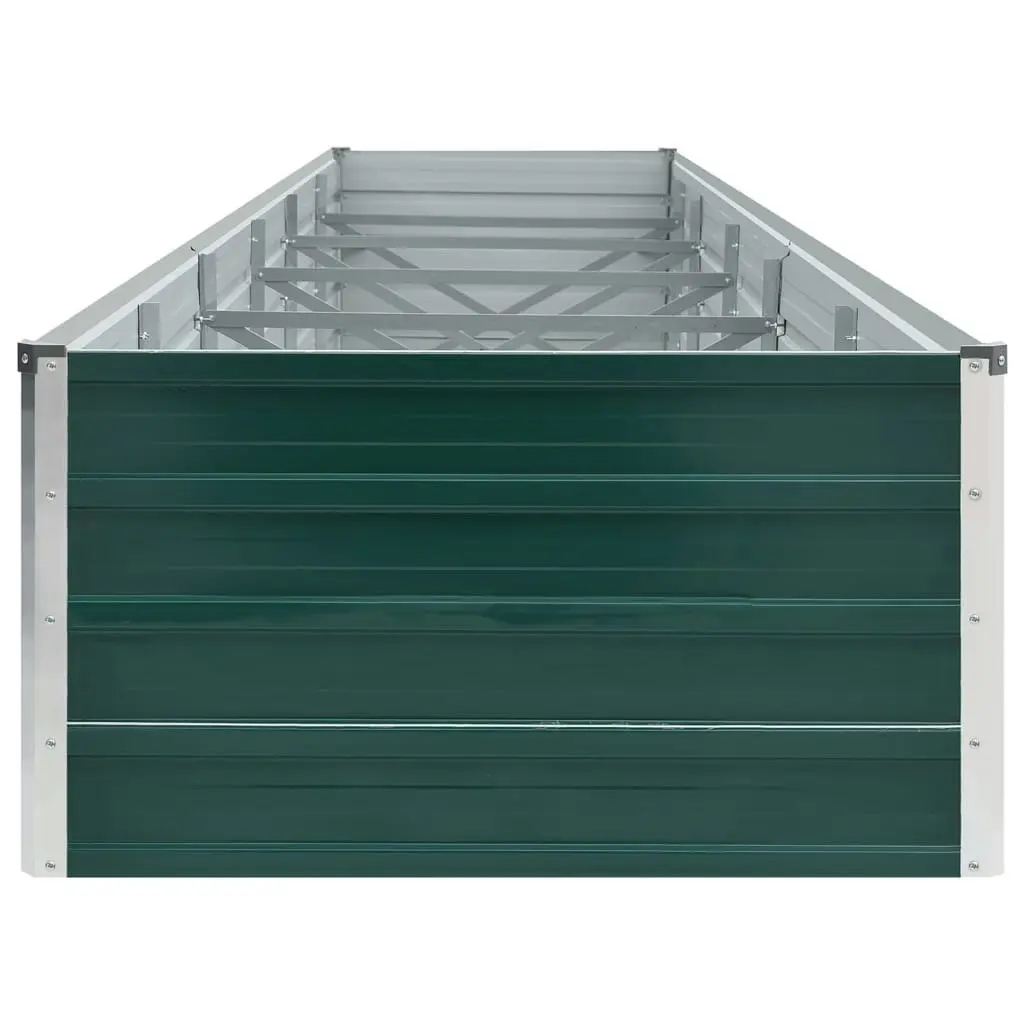 Garden Raised Bed Galvanised Steel 480x80x45 cm Green 47065