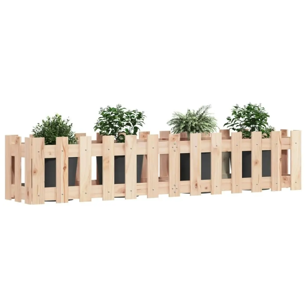 Garden Raised Bed with Fence Design 150x30x30 cm Solid Wood Pine 832487