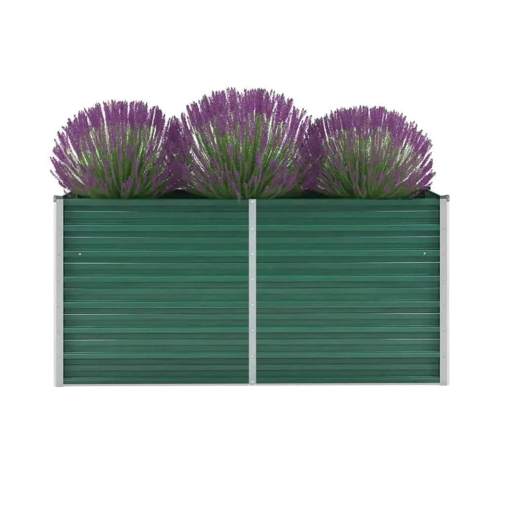 Garden Raised Bed Galvanised Steel 160x40x77 cm Green 44849