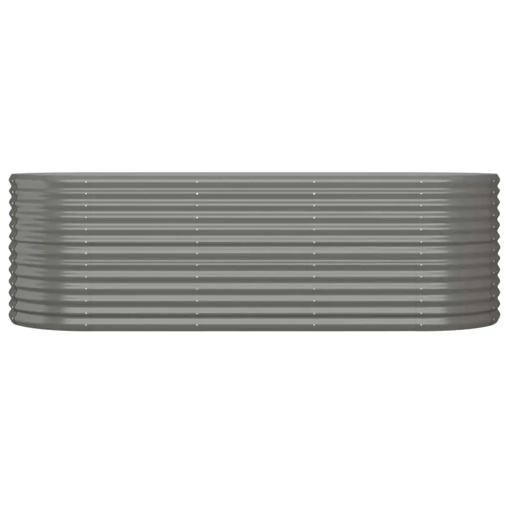 Garden Raised Bed Powder-Coated Steel 224x80x68 cm Grey 318954