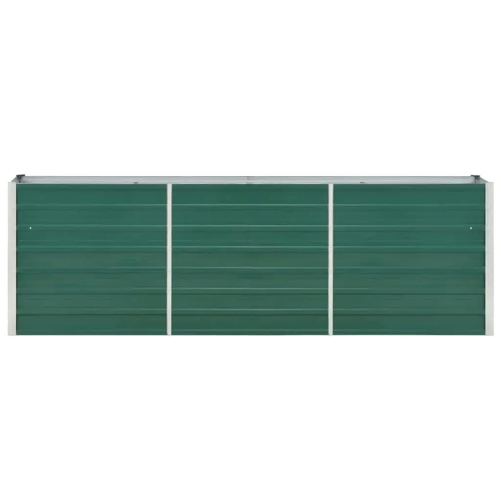 Garden Raised Bed Galvanised Steel 240x40x77 cm Green 47041