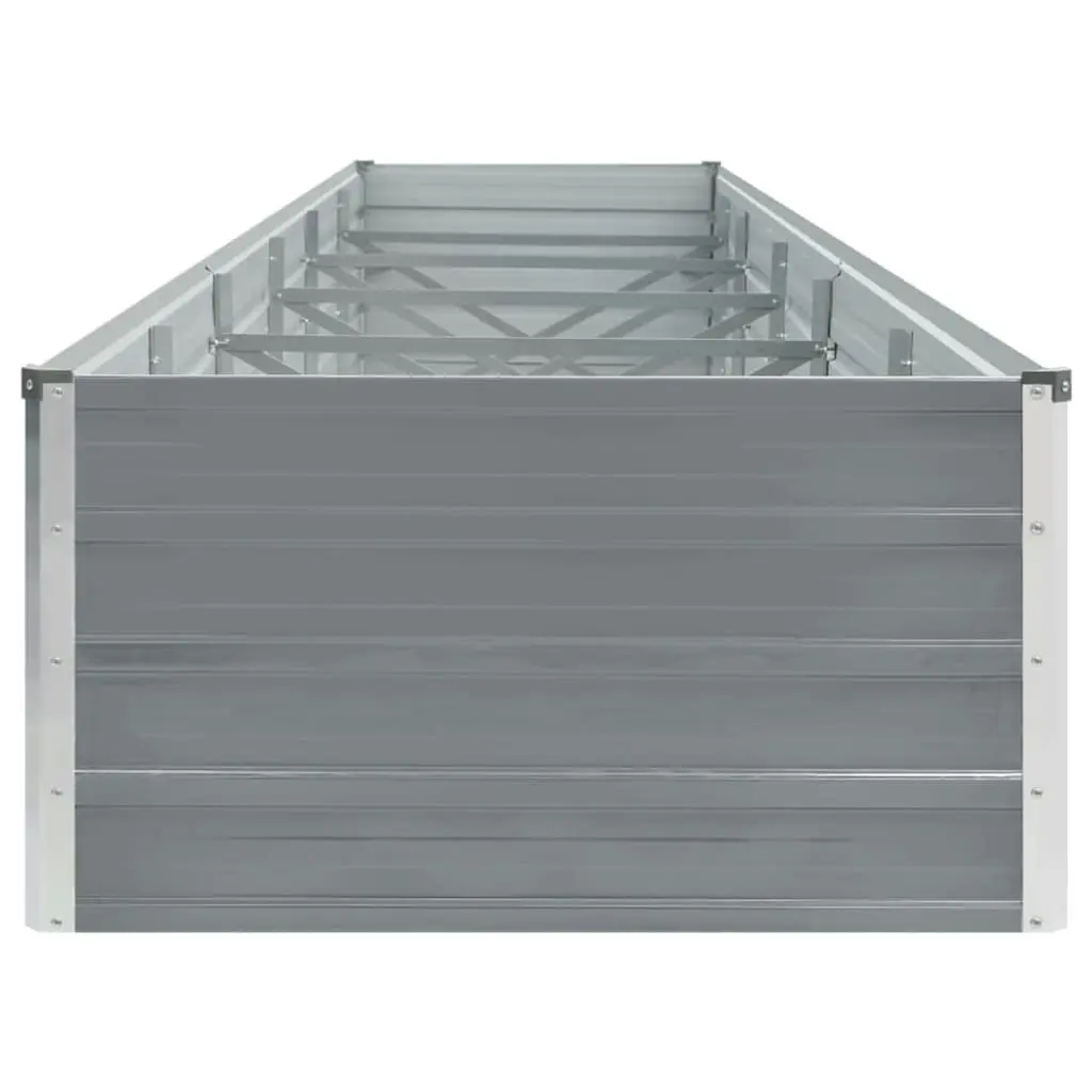 Garden Raised Bed Galvanised Steel 480x80x45 cm Grey 47064