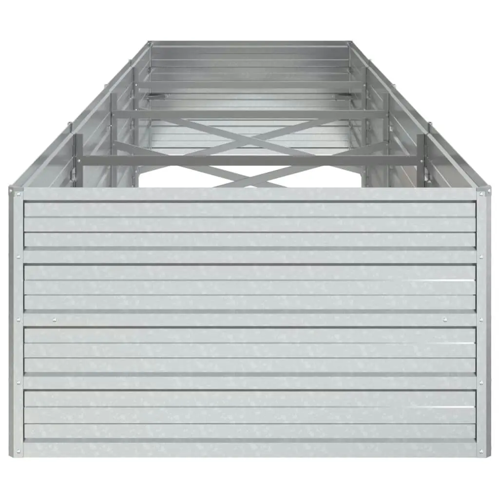 Garden Raised Bed 320x80x45 cm Galvanized Steel Silver 316892