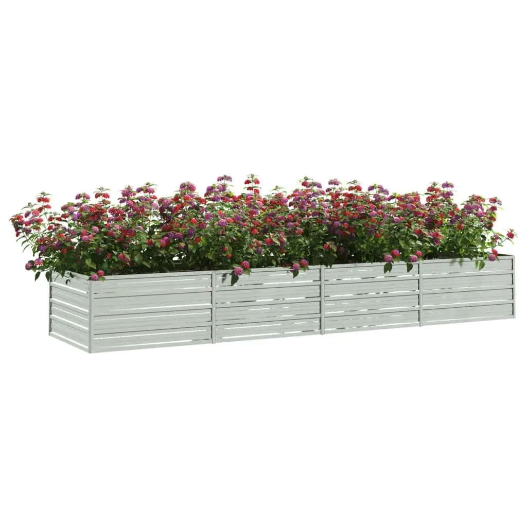 Garden Raised Bed 320x80x45 cm Galvanized Steel Silver 316892