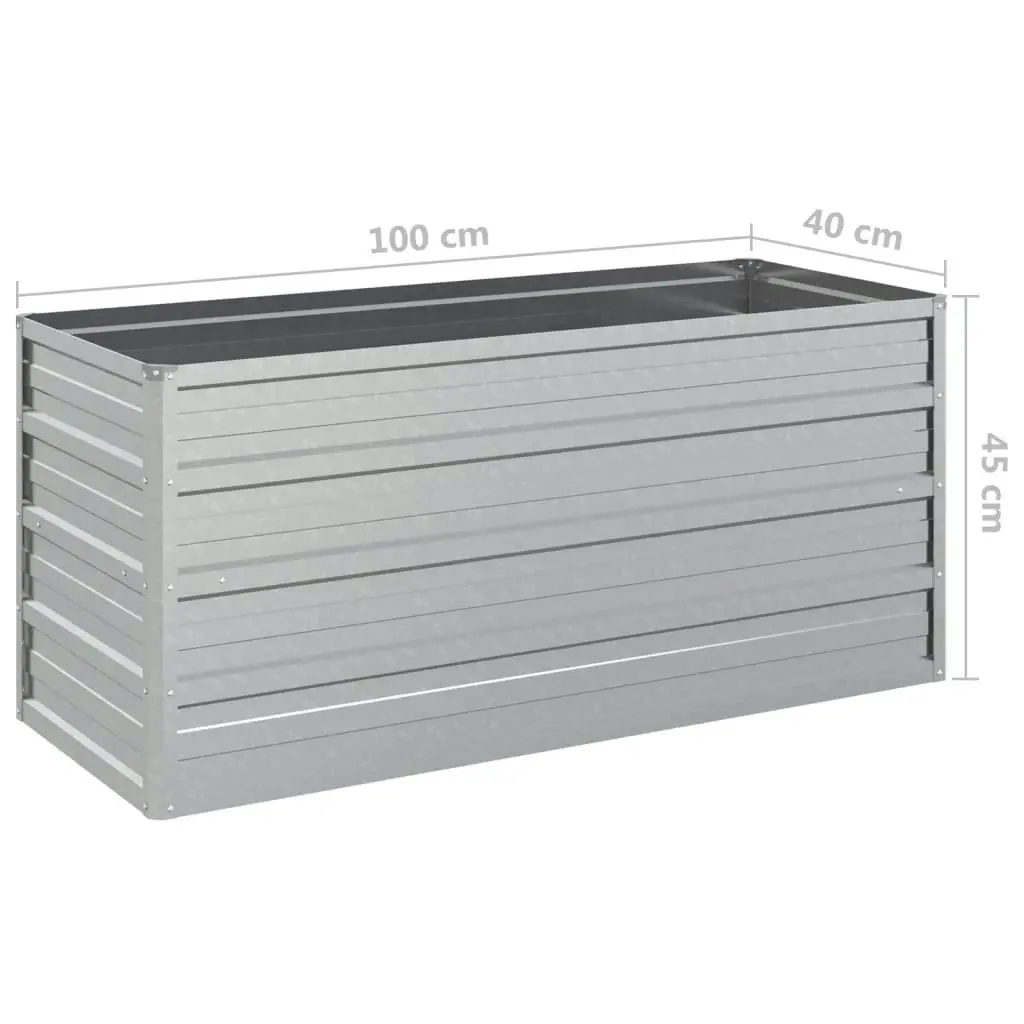 Garden Raised Bed 100x40x45 cm Galvanized Steel Silver 316897