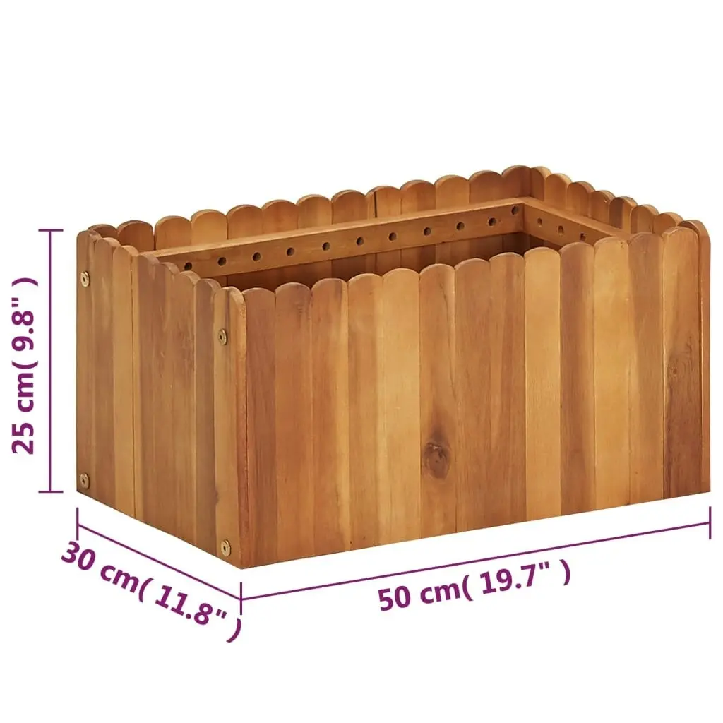 Garden Raised Bed 50x30x25 cm Solid Acacia Wood 45917