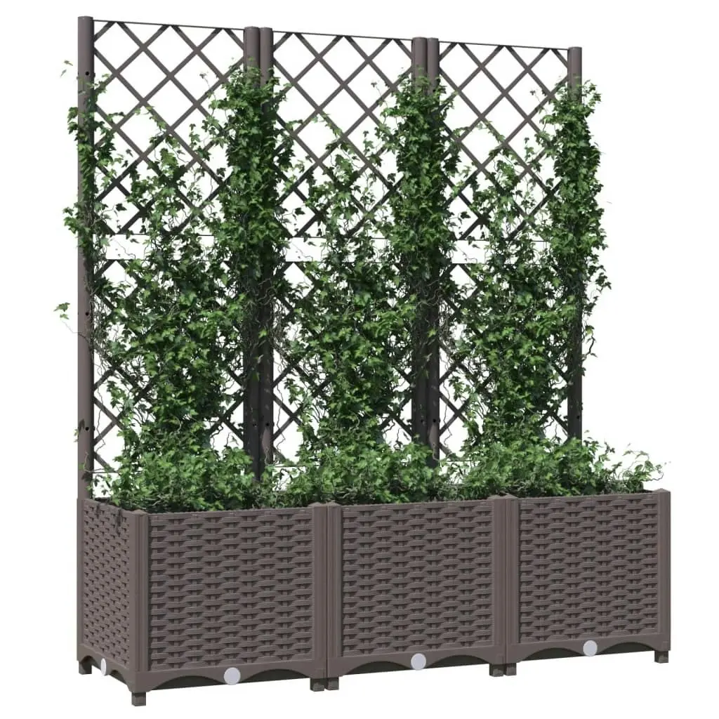 Garden Planter with Trellis Brown 120x40x136 cm PP 318263