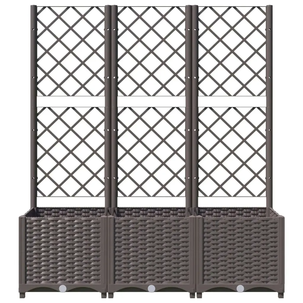 Garden Planter with Trellis Brown 120x40x136 cm PP 318263