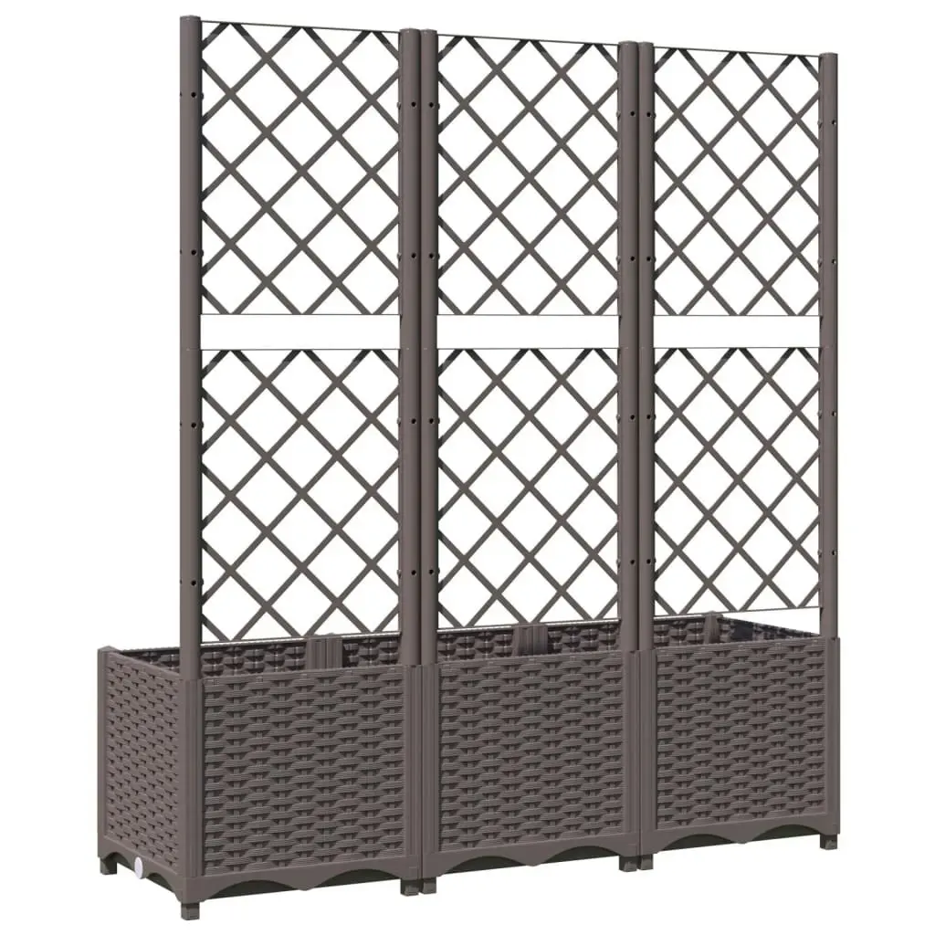 Garden Planter with Trellis Brown 120x40x136 cm PP 318263