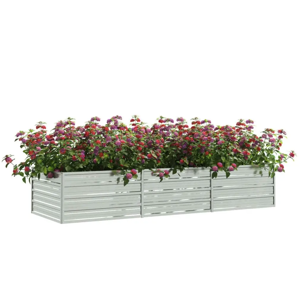 Garden Raised Bed 240x80x45 cm Galvanized Steel Silver 316888