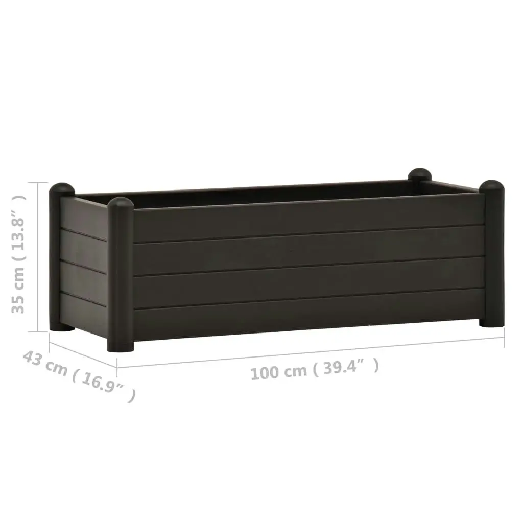 Garden Raised Bed PP Anthracite 100x43x35 cm 313977